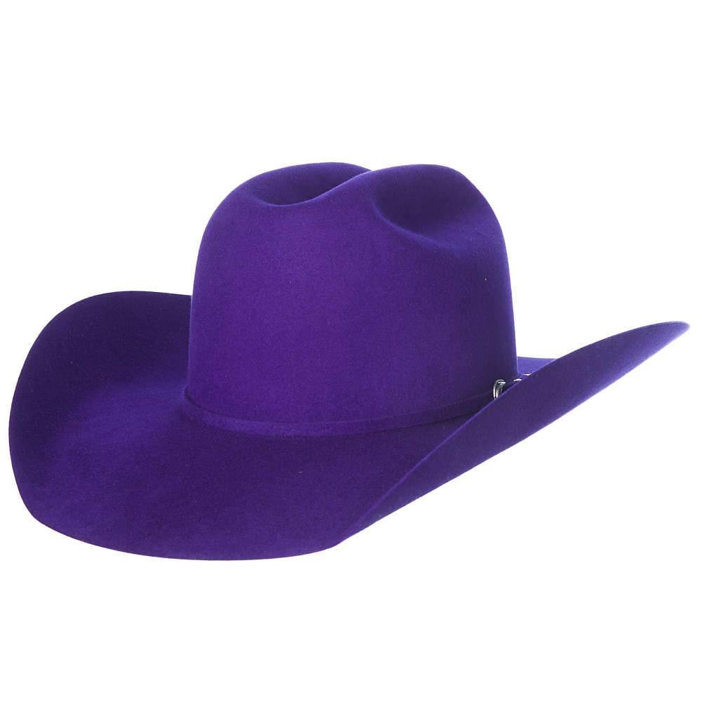 Rodeo King 7X Purple Self Band 4 1/4in. Brim Open Crown Felt Cowboy Hat, 73/8 - RK457